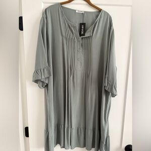 Aimage Sage Green Ruffle Sleeves Mini Dress Size XXXL NWT NEW